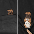 CLOOCL Funny Boxer  T-Shirt Pocket Dogs Printed T-shirt Hip Hop Tops Cotton Pet dog Tees Dropshipping