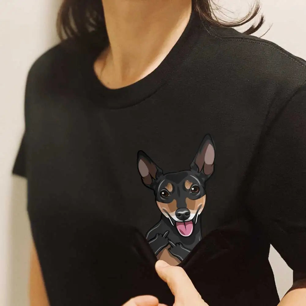 CLOOCL Funny Boxer  T-Shirt Pocket Dogs Printed T-shirt Hip Hop Tops Cotton Pet dog Tees Dropshipping