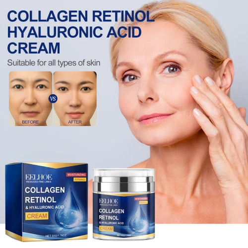 EELHOE Collagen Retinol Hyaluronic Acid Cream  Hydrating Deep Moisturizing And Smoothing Fine Lines