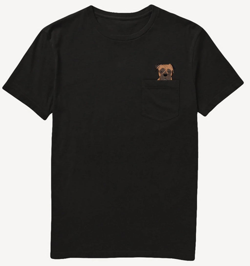 CLOOCL Funny Boxer  T-Shirt Pocket Dogs Printed T-shirt Hip Hop Tops Cotton Pet dog Tees Dropshipping