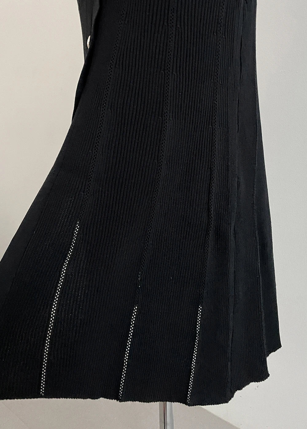 Summer Midi Dress Women Knitted Black Bodycon Korea Style Ruffle Ladies Dresses Elegant Fashion Casual Woman Long Sleeve Dress