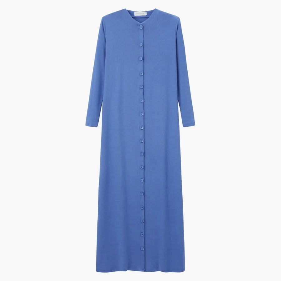 AS 2025 summer woman dress comfortable ribbing maxi button dress  lady clothes