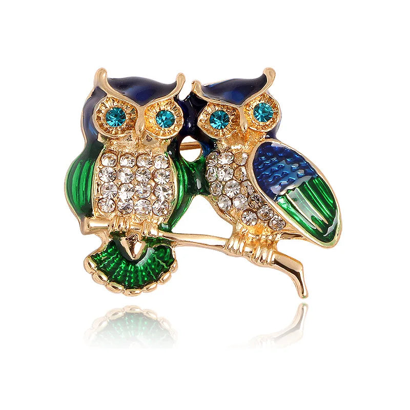 Cute rhinestone owl series brooch personalized versatile animal accessories clothes bag hat pin