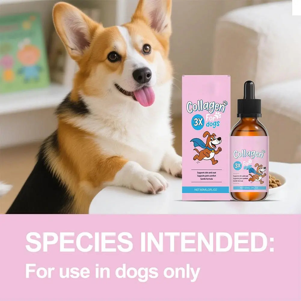60ml Dog Pet Collagen Based Staple Food Combined With Nutritional Supplement Drops Gentle Formula For Hair And Skin Care