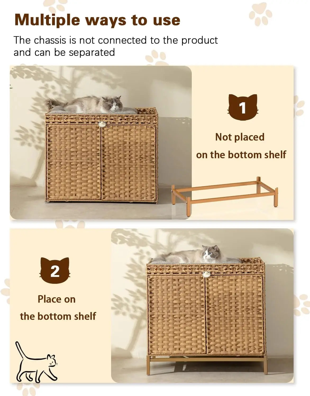 Cat litter box; cat litter box shell furniture with cat litter mat