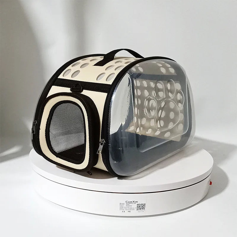 Outdoor Cat Carrier Backpack Pet Shoulder Bag Cat Carrier Travel Breathable Handbag Puppy & Kitten Capsule Transparent Cat Bag