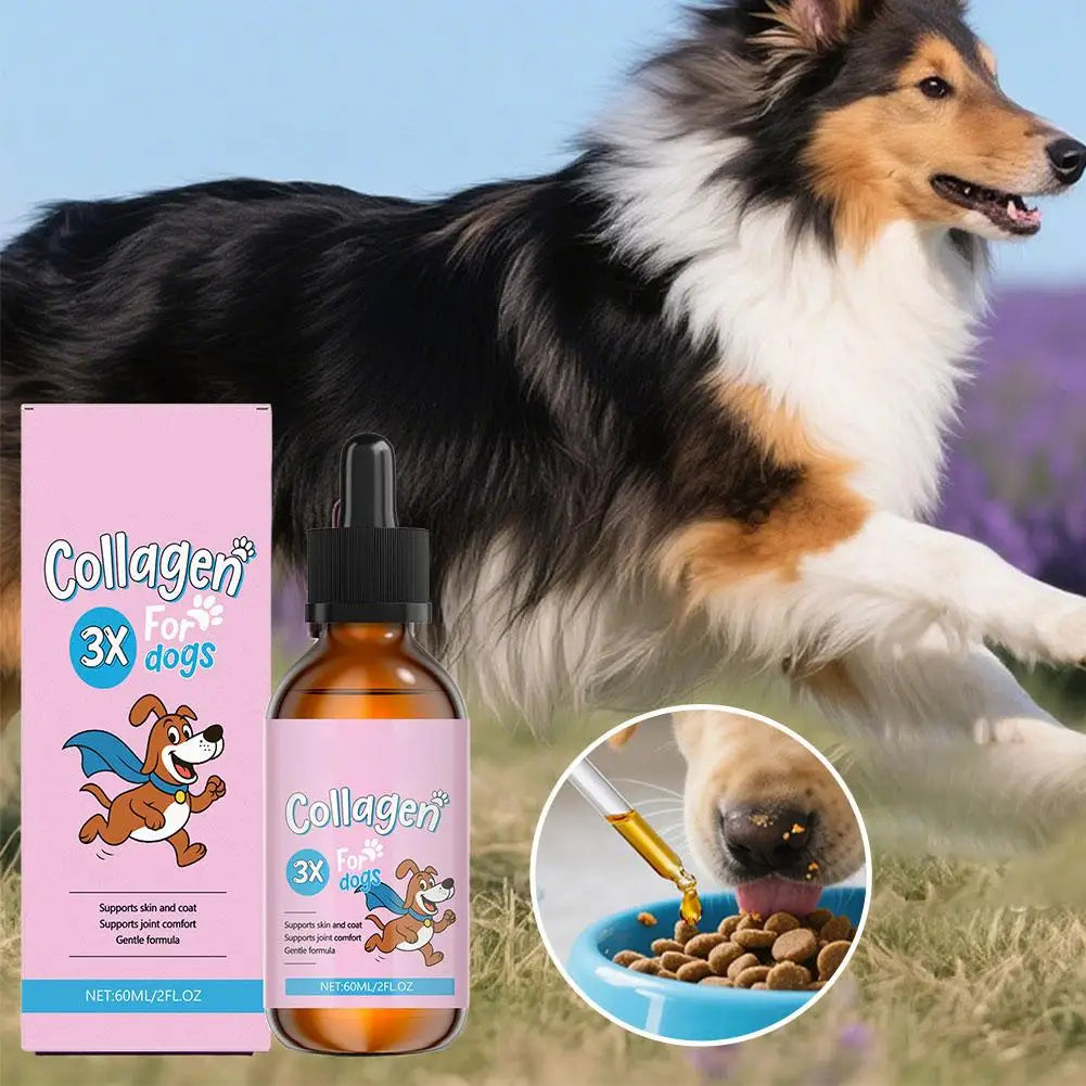 60ml Dog Pet Collagen Based Staple Food Combined With Nutritional Supplement Drops Gentle Formula For Hair And Skin Care