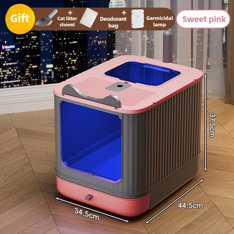 Cat litter basin oversized splash-proof fully enclosed cat toilet sterilization deodorant drawer cat litter basin cat litter box