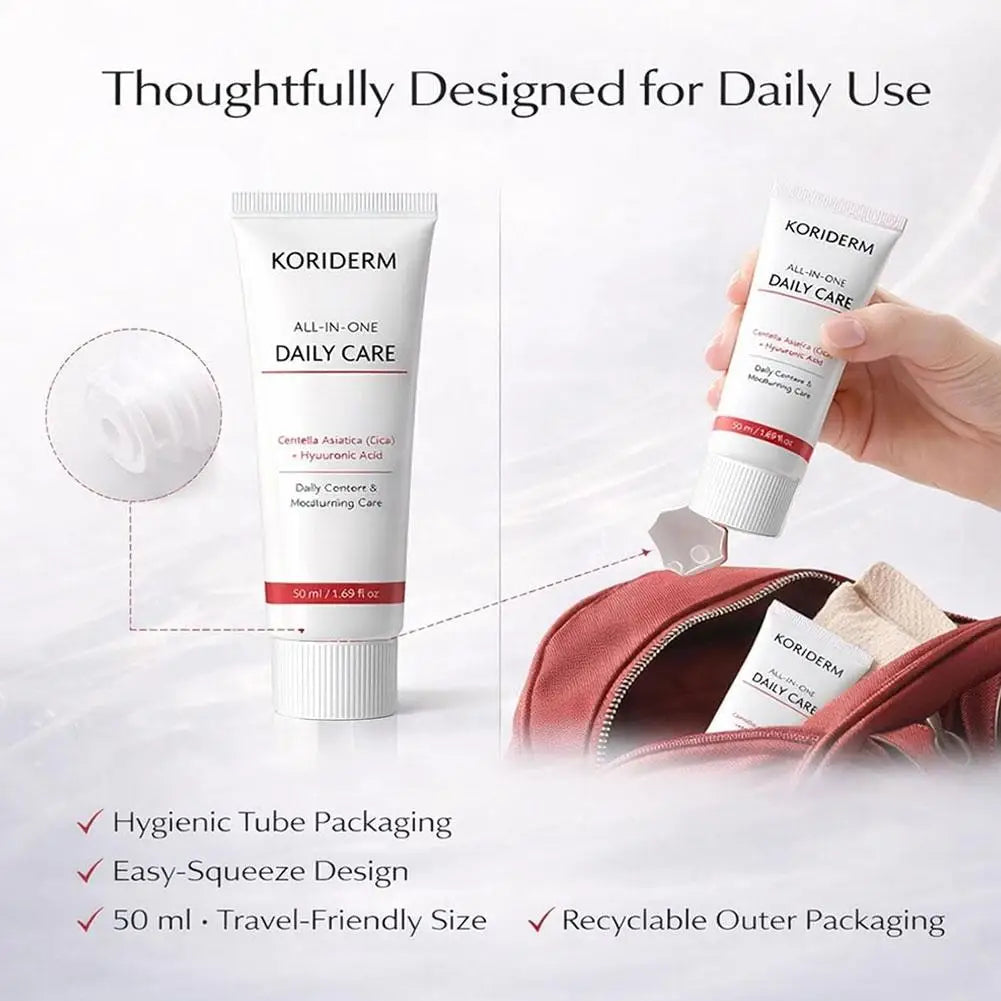 Koriderm Centella Asiatica Moisturizer Cream Hyaluronic Acid Gentle Repair Non Irritating For Daily Skincare Firming Barrier