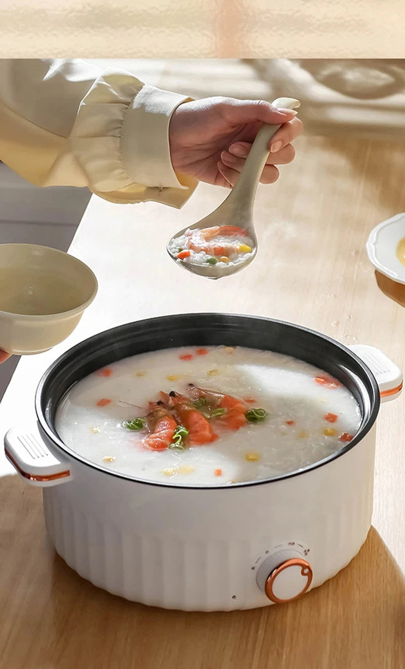 Portable Electric Multifunctional Cooker Household Double Layer Hot Pot Mini Non-stick Cookware for Kitchen and Home Appliance
