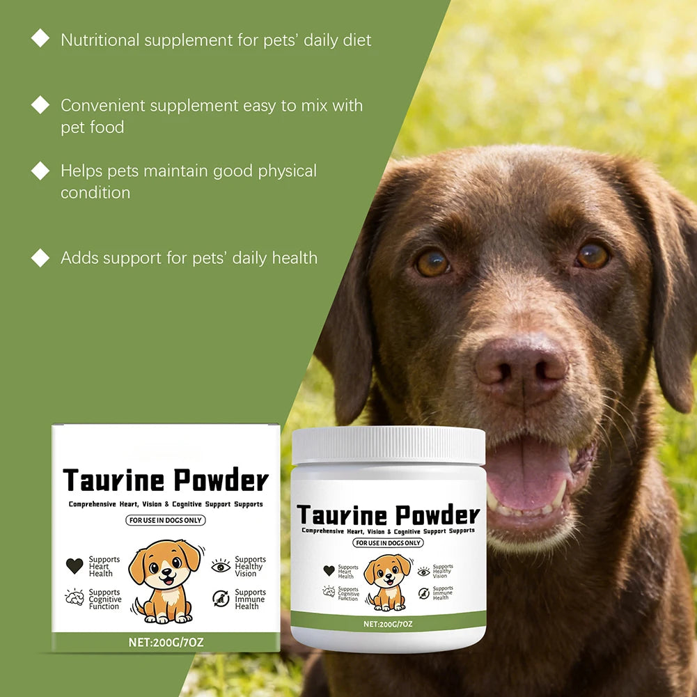 200g Taurine Powder Paw VitaTtaurine Supplement for Dogs Supports for Heart-Vision Daily Welln-ess in Dogs