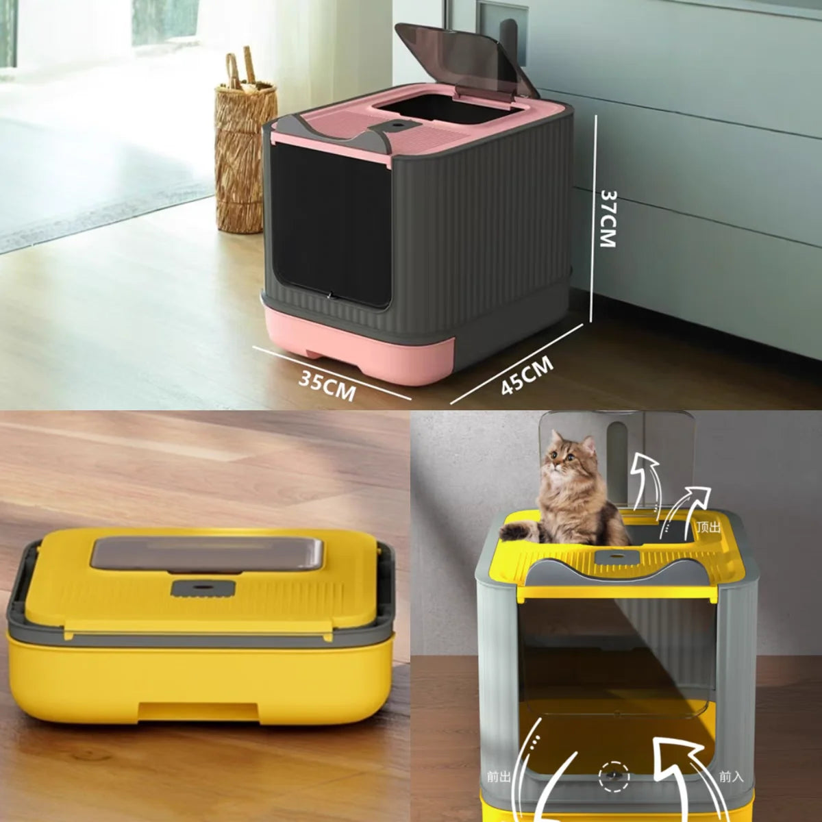 Cat litter basin oversized splash-proof fully enclosed cat toilet sterilization deodorant drawer cat litter basin cat litter box