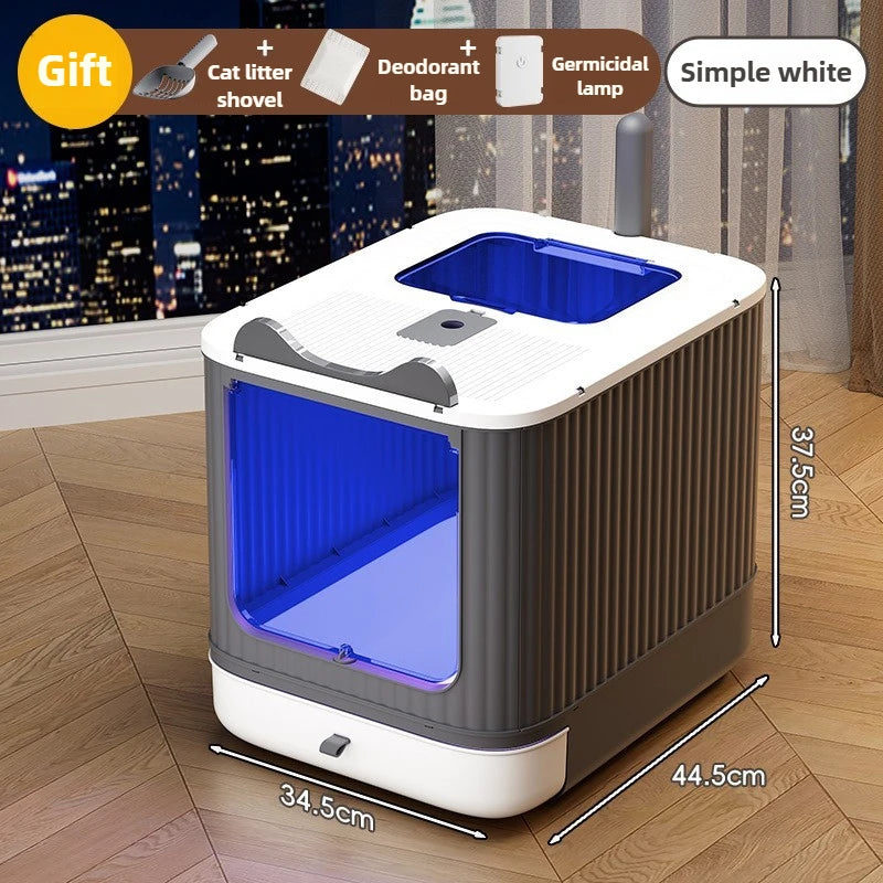 Cat litter basin oversized splash-proof fully enclosed cat toilet sterilization deodorant drawer cat litter basin cat litter box