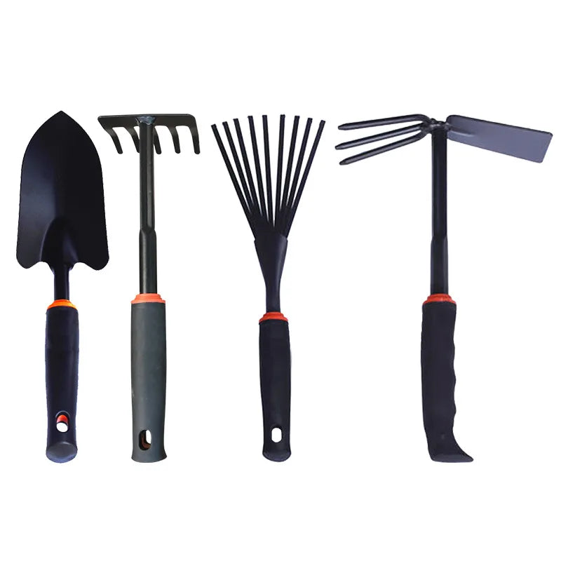 Gardening Shovel, Gardening Vegetable Planting Tools, Rake, Hoe, Trowel, Small Tool Set of 4, Gardening Gifts for Women and Men