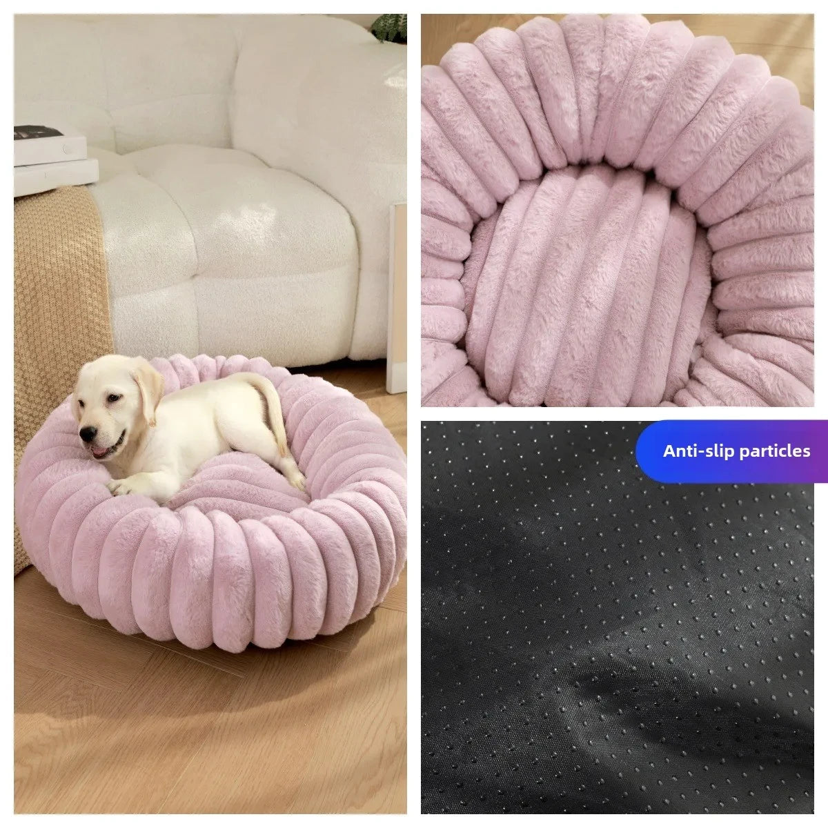 40-70cm Round Pet Bed for Dog Bed Super Soft Cat Bed Long Plush Dog House for Medium Dog House Winter Warm Sleeping