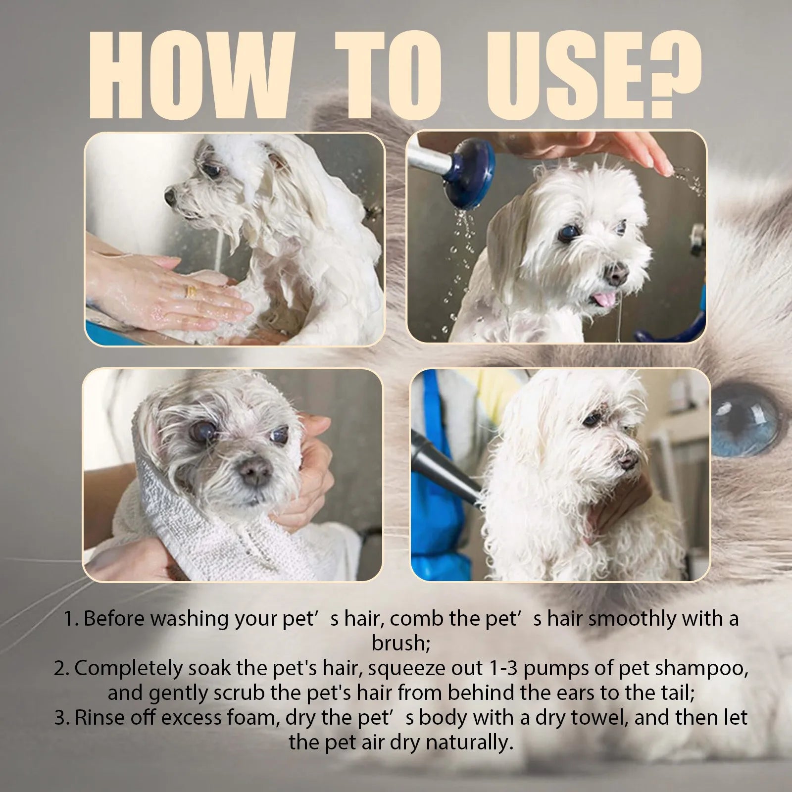 Pet Shampoo Dog Shampoo And Coat Wash For Hydrating Cleansing And Adding To Pet Hair-300ml