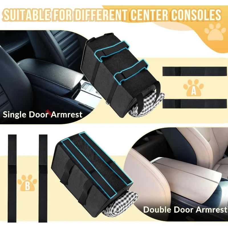 Dog car seat with seat belt support and anti slip design - portable height increasing seat , suitable for small dogs