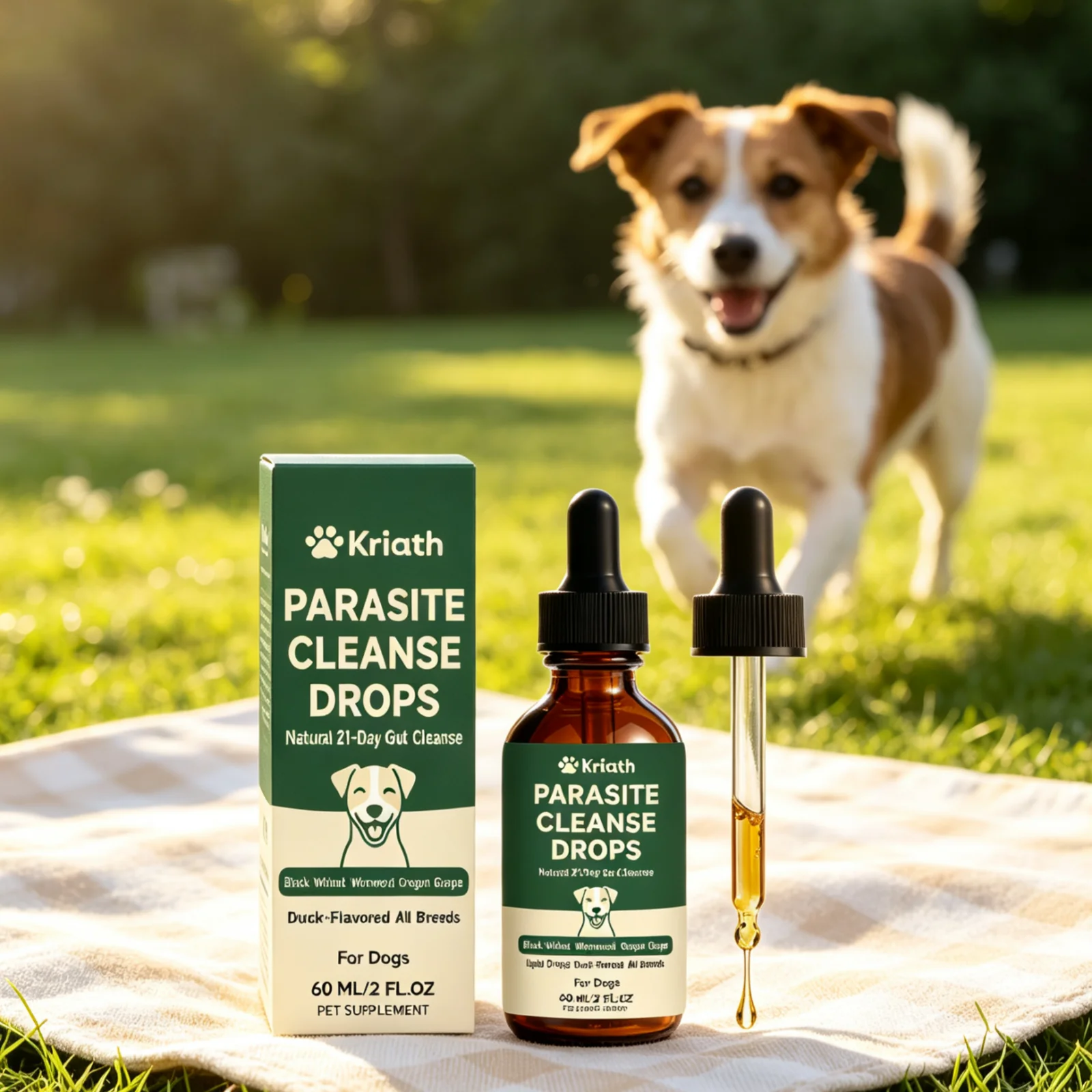 Kriath Pet Digestive Supplement Drops Digestive Comfort Gastrointestinal Health Immune Support Gentle Dog Nutrition Supplement