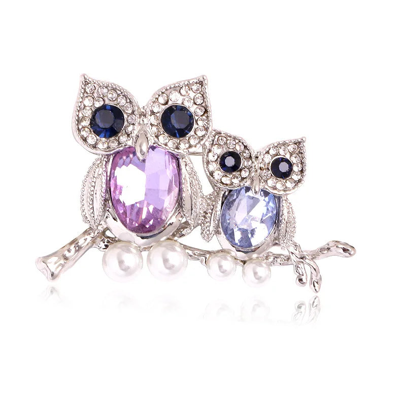 Cute rhinestone owl series brooch personalized versatile animal accessories clothes bag hat pin