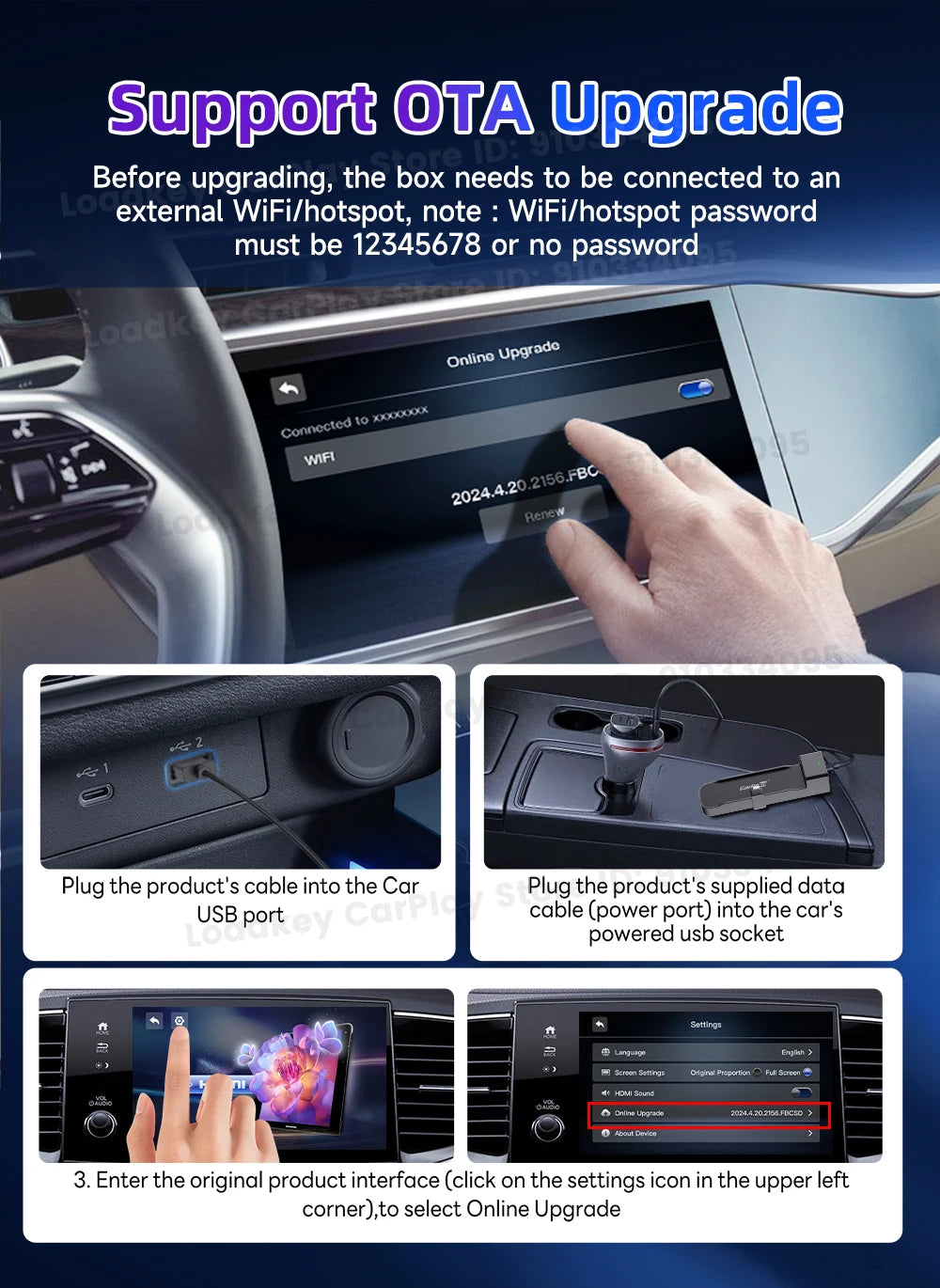 Carlinkit Supports Fire TV Stick Converter TV Streaming Box HDMI Wireless CarPlay TV Adapter  for Fire TV Stick HD 4K Max Lite