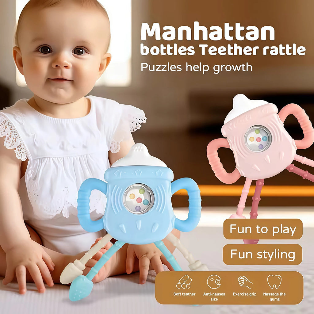 Baby Teething Toys Set，Teething Relief Toy,  BPA Free Cute Shaped Infant Teething Molar Toys Dental Care Newborn Babies Items