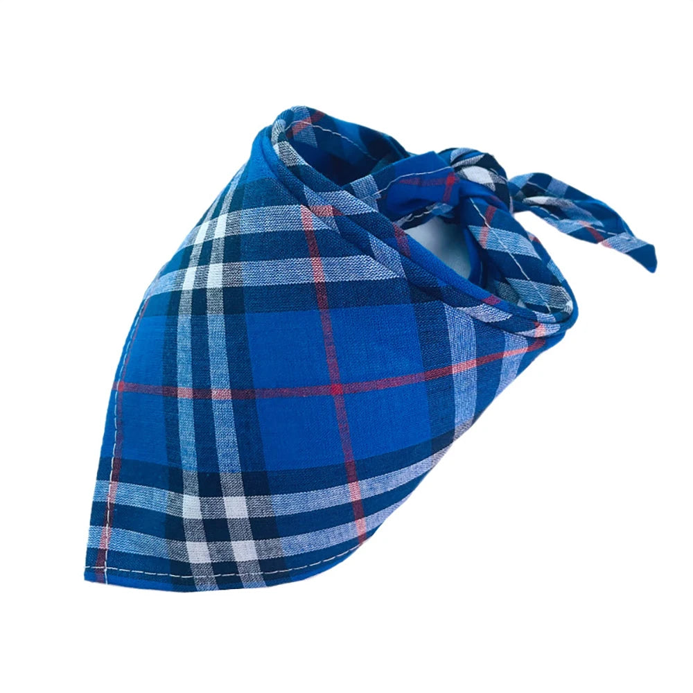 30/50pcs Cotton Plaid Dog Bandanas Thin Style Small Large Dog Scarves Bibs Collar Pet Dog Accessories for Summer