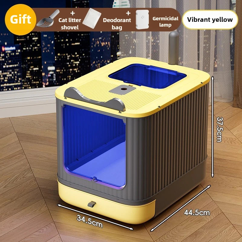 Cat litter basin oversized splash-proof fully enclosed cat toilet sterilization deodorant drawer cat litter basin cat litter box