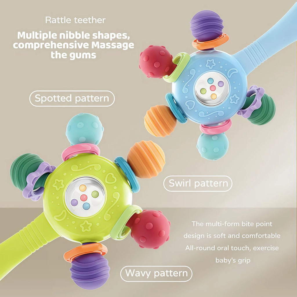 Baby Teething Toys Set，Teething Relief Toy,  BPA Free Cute Shaped Infant Teething Molar Toys Dental Care Newborn Babies Items
