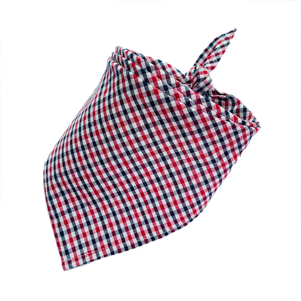 30/50pcs Cotton Plaid Dog Bandanas Thin Style Small Large Dog Scarves Bibs Collar Pet Dog Accessories for Summer