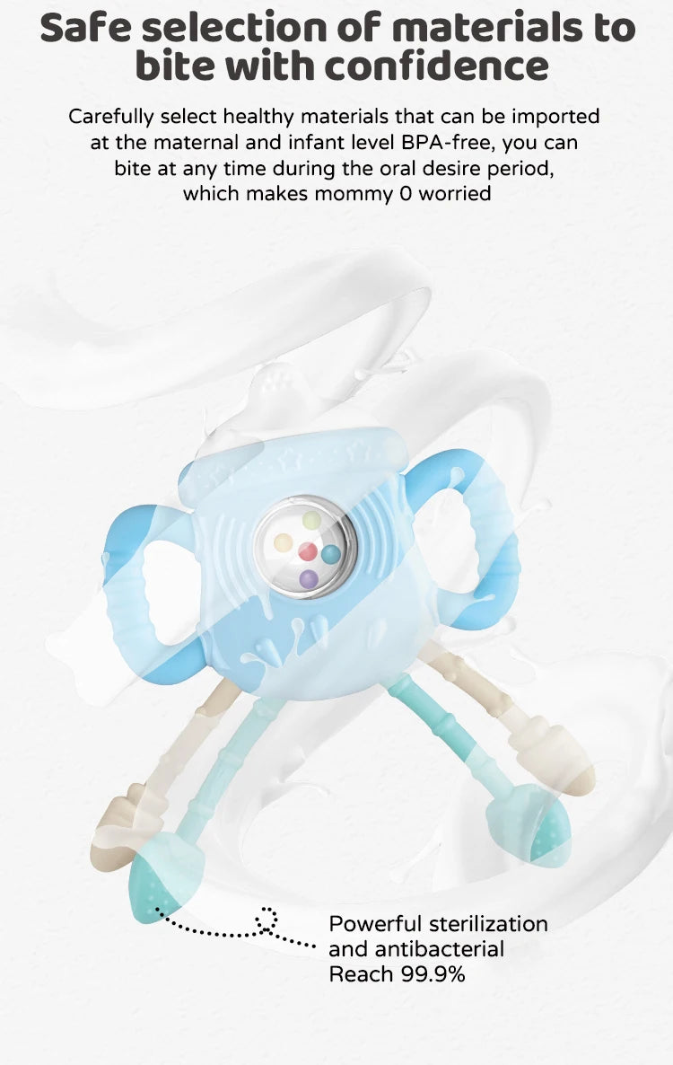 Baby Teething Toys Set，Teething Relief Toy,  BPA Free Cute Shaped Infant Teething Molar Toys Dental Care Newborn Babies Items