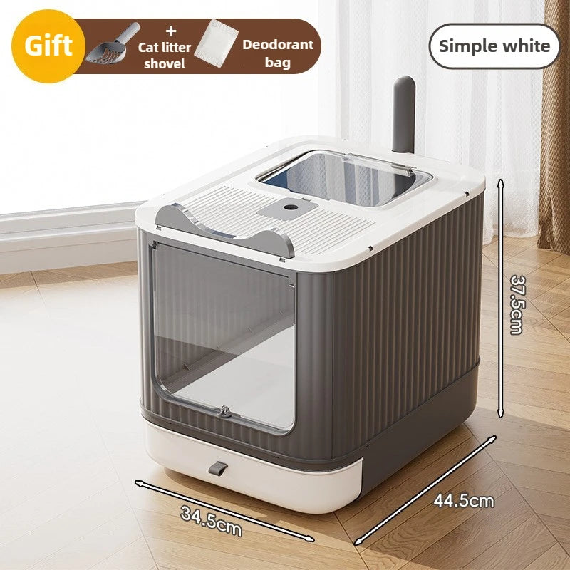 Cat litter basin oversized splash-proof fully enclosed cat toilet sterilization deodorant drawer cat litter basin cat litter box