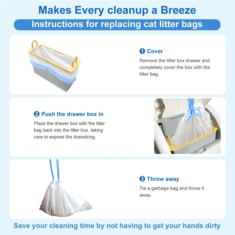 90 Count Cat Litter Bags Cat Litter Bags For Home Extra-Thick Cat Litter Box Liners