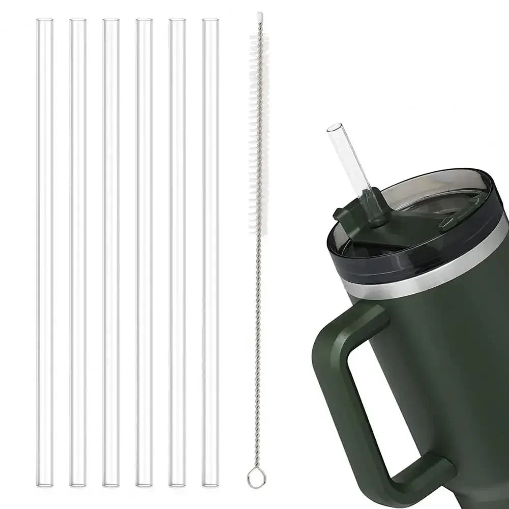 Replacement Straw Compatible with Stanley 20 Oz 30 Oz 40 Oz Cup Tumbler, Reusable Straws with Cleaning Brush