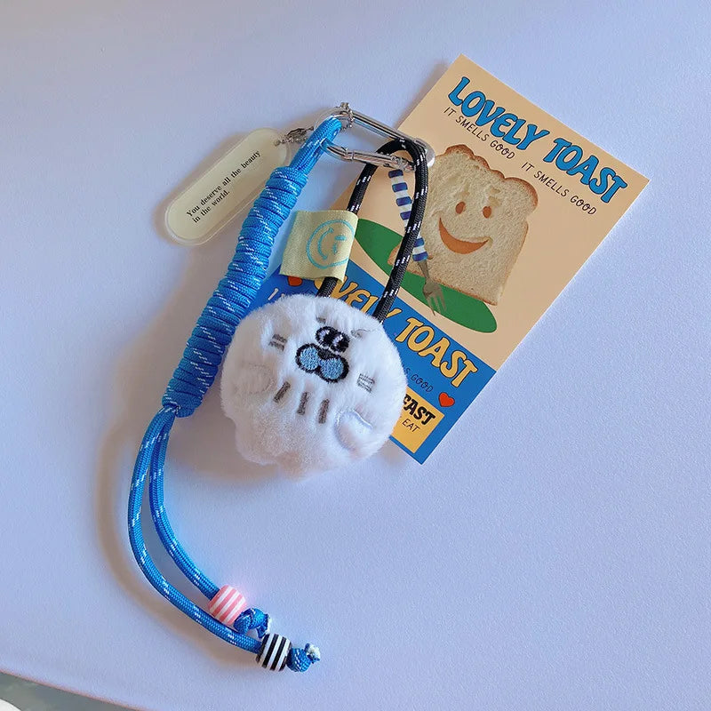 Funny Animal Doll Keychain With Randow Color Lanyard Accessories Mini Animal Doll Cute Keys Keyrings For Bag Pendant Kawaii Gift