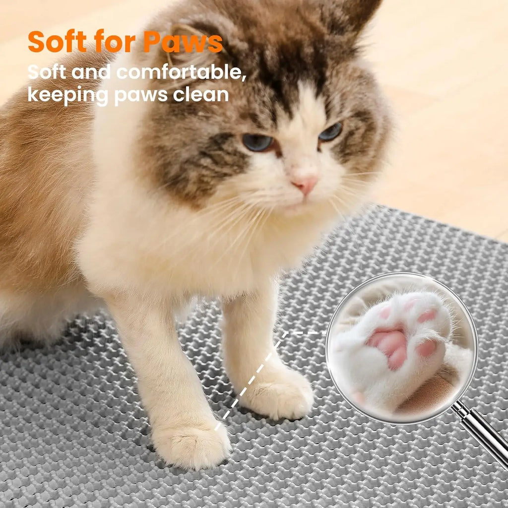 Soft double-layer cat litter mat, waterproof and thickened cat litter collection mat, cat litter cleaning products