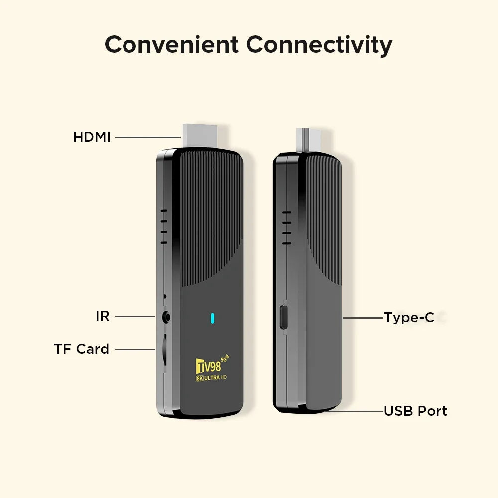 Updated TV98 ATV X9 TV Stick Android 14 Allwinner H313 Quad Core Wifi 4G 5G BT5.0 Voice Remote Smart TV Box HD 4K 8K iptv Stick