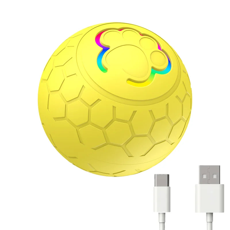 Electric Interactive Dog Ball Toys With Led Lilght Automatic Moving Smart Ball Dog Color Changing Bouncing Rotating Pet Products
