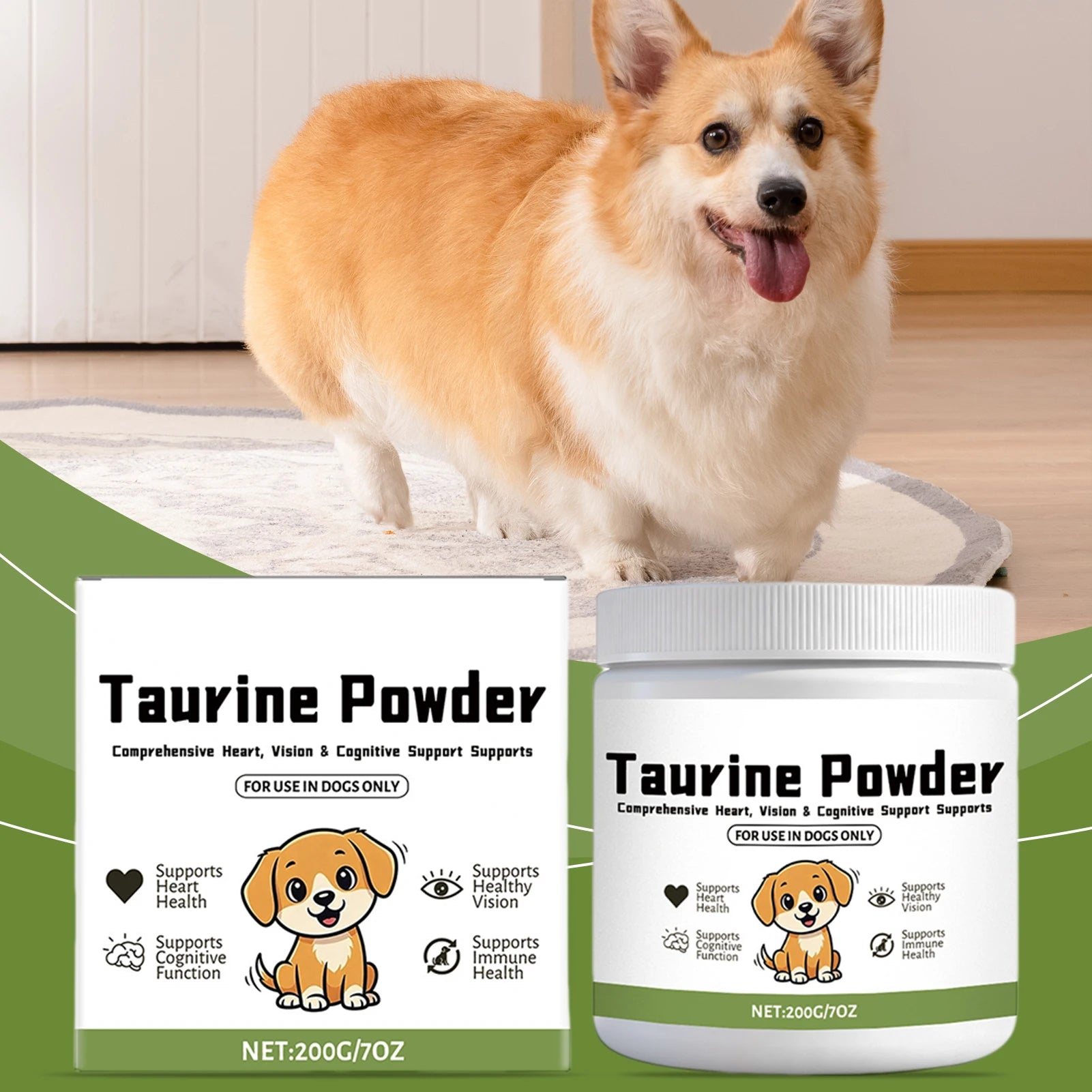 200g Taurine Powder Paw VitaTtaurine Supplement for Dogs Supports for Heart-Vision Daily Welln-ess in Dogs