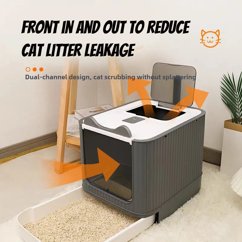 Cat litter basin oversized splash-proof fully enclosed cat toilet sterilization deodorant drawer cat litter basin cat litter box