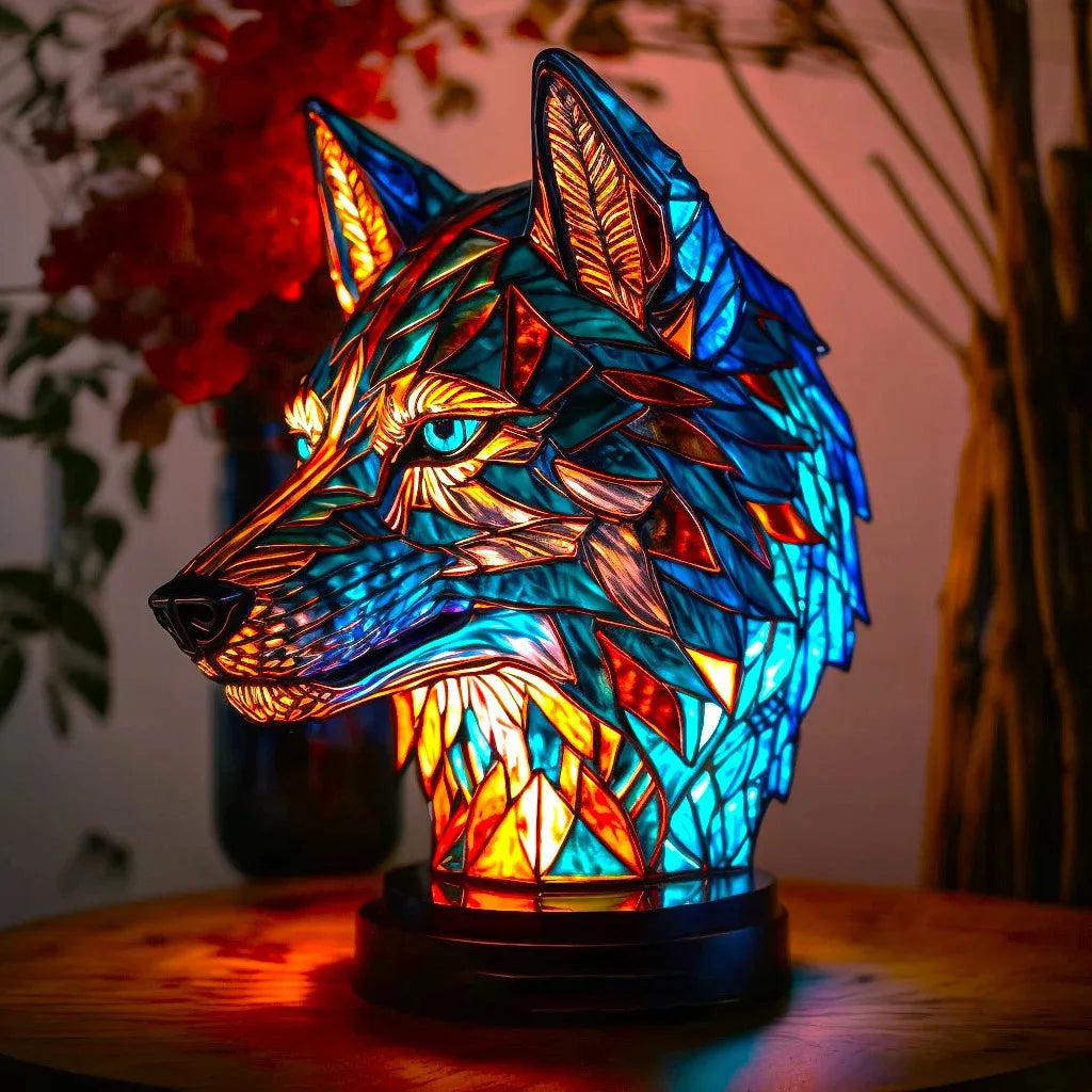 Animal Series Desk Lamp LED Decorative Night Stand Light Lamp Colorful Vintage Stained Resin Table Lamp Home Accessories