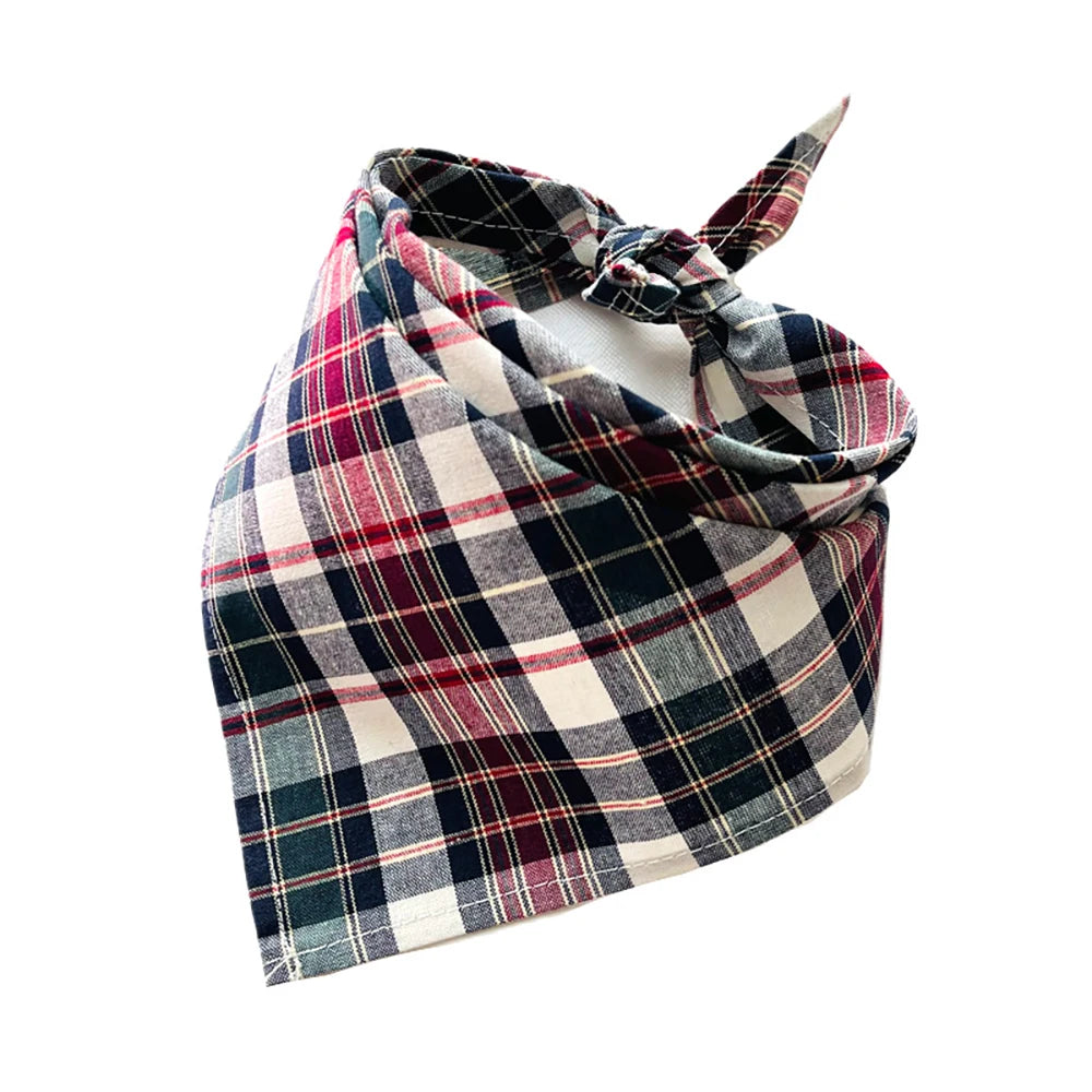 30/50pcs Cotton Plaid Dog Bandanas Thin Style Small Large Dog Scarves Bibs Collar Pet Dog Accessories for Summer