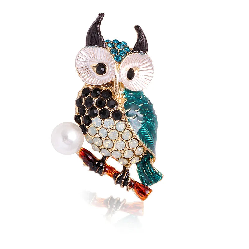 Cute rhinestone owl series brooch personalized versatile animal accessories clothes bag hat pin