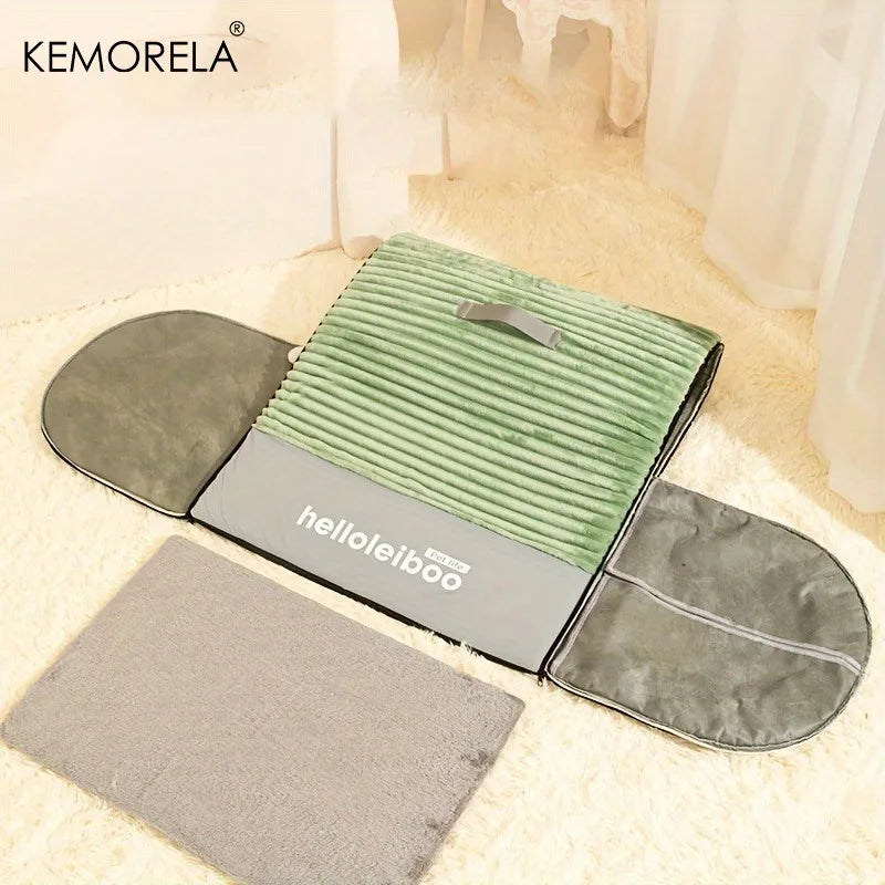 KEMORELA Thickened All-Season Enclosed Pet Bed Portable Dog House Cat Tent with Washable Bedding for Small Medium Large Dogs