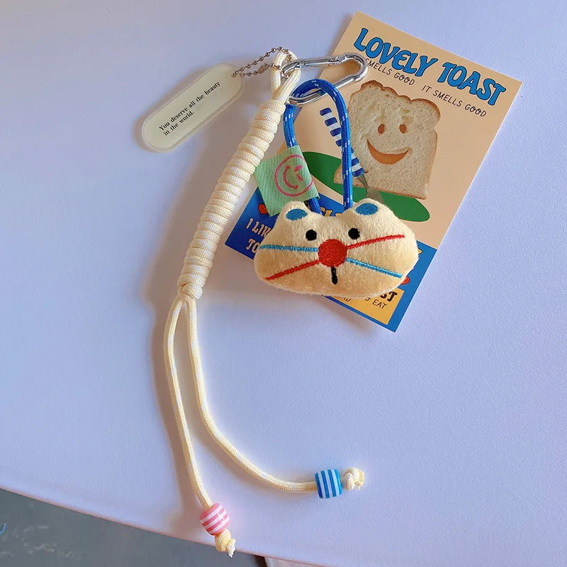 Funny Animal Doll Keychain With Randow Color Lanyard Accessories Mini Animal Doll Cute Keys Keyrings For Bag Pendant Kawaii Gift