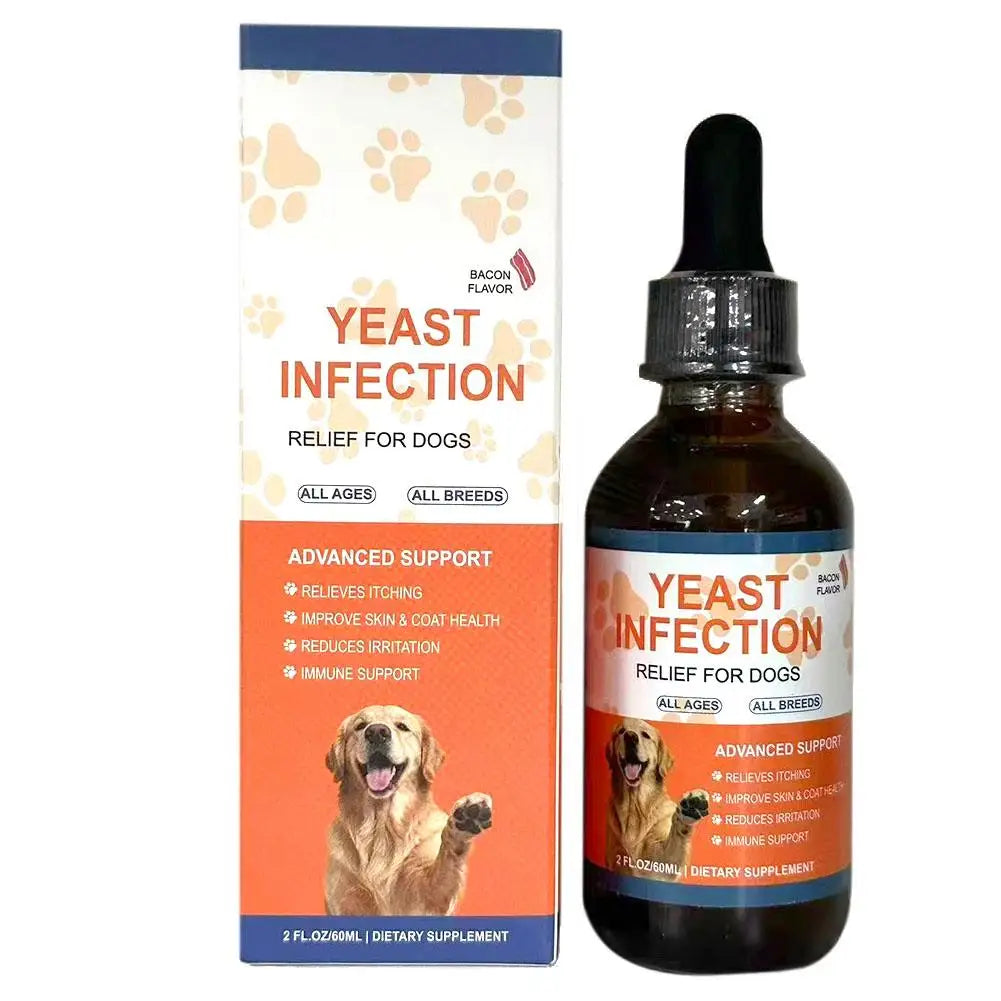 6ml Pet Yeast Infection Drops for Dogs & Cats Natural Herbal Supplement Support Gut Health & Immune System Easy to Administer