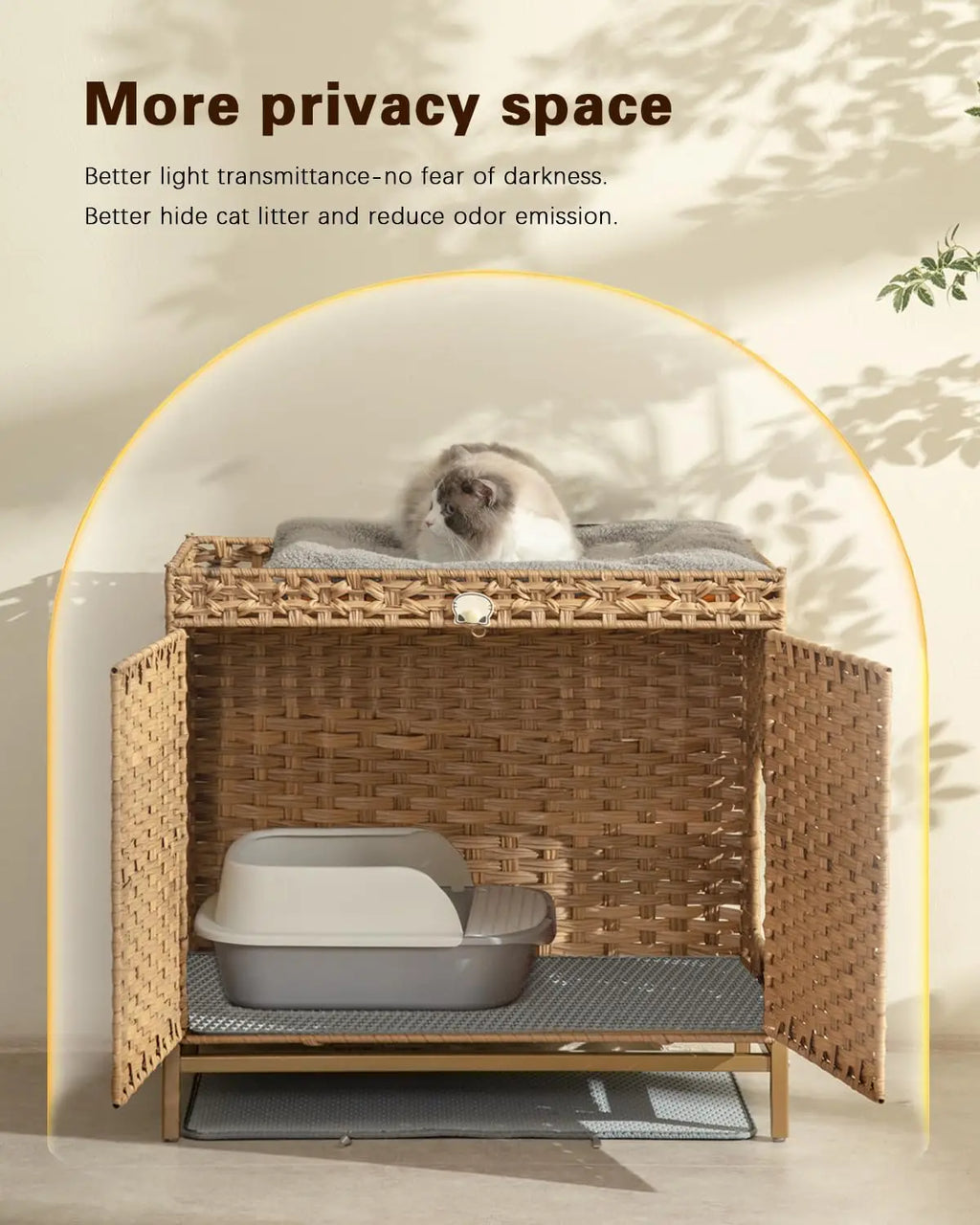 Cat litter box; cat litter box shell furniture with cat litter mat