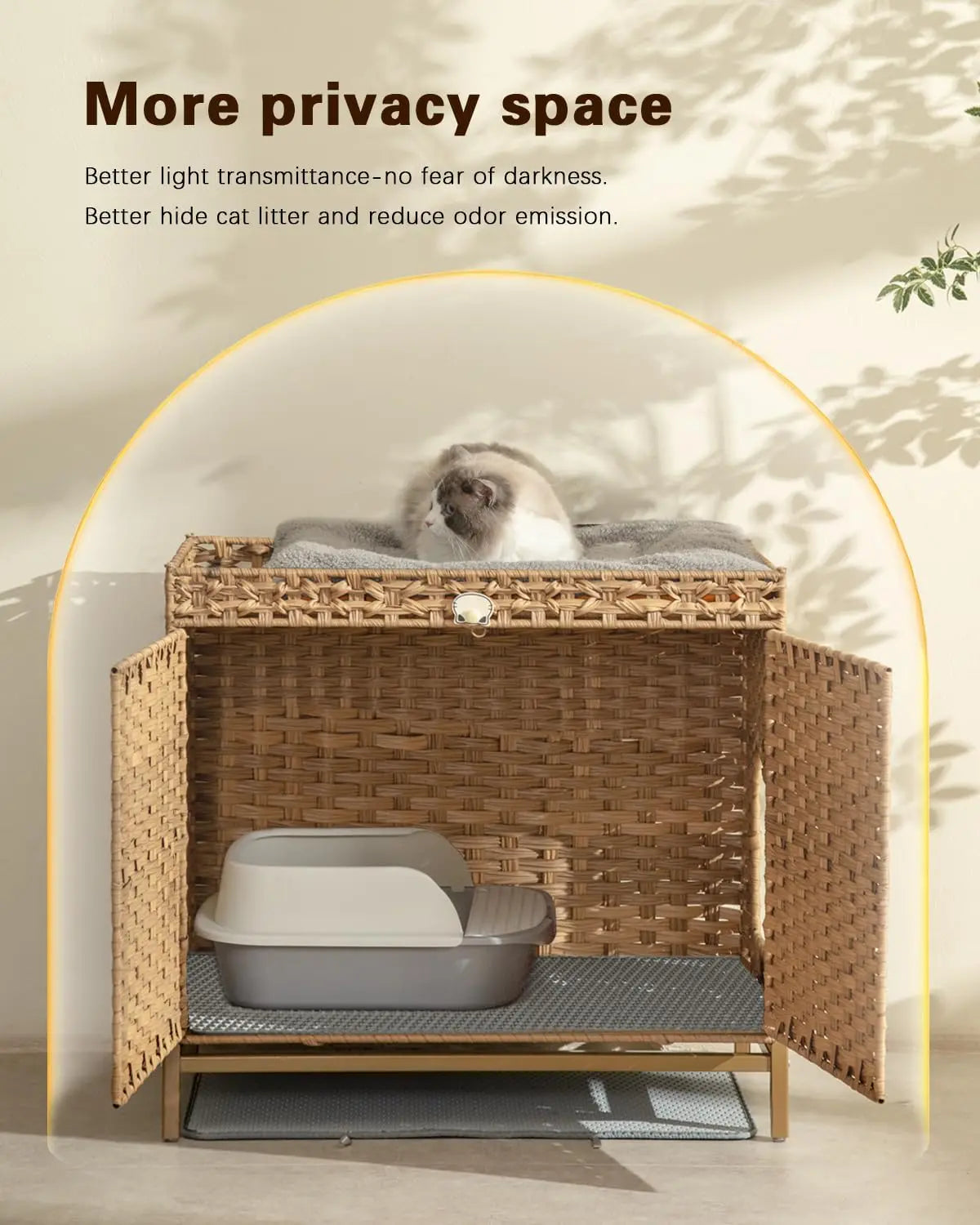 Cat litter box; cat litter box shell furniture with cat litter mat