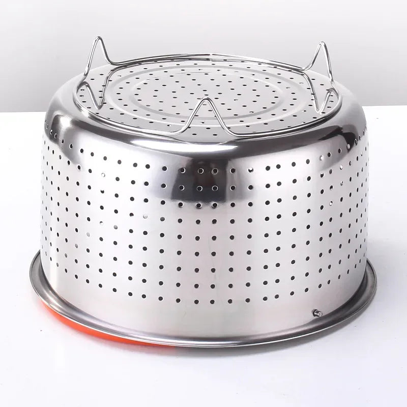 304 Stainless Steel Steamer Basket Instant Pot Accessories for 3/6/8L Instant Cooker with Silicone Covered Handle