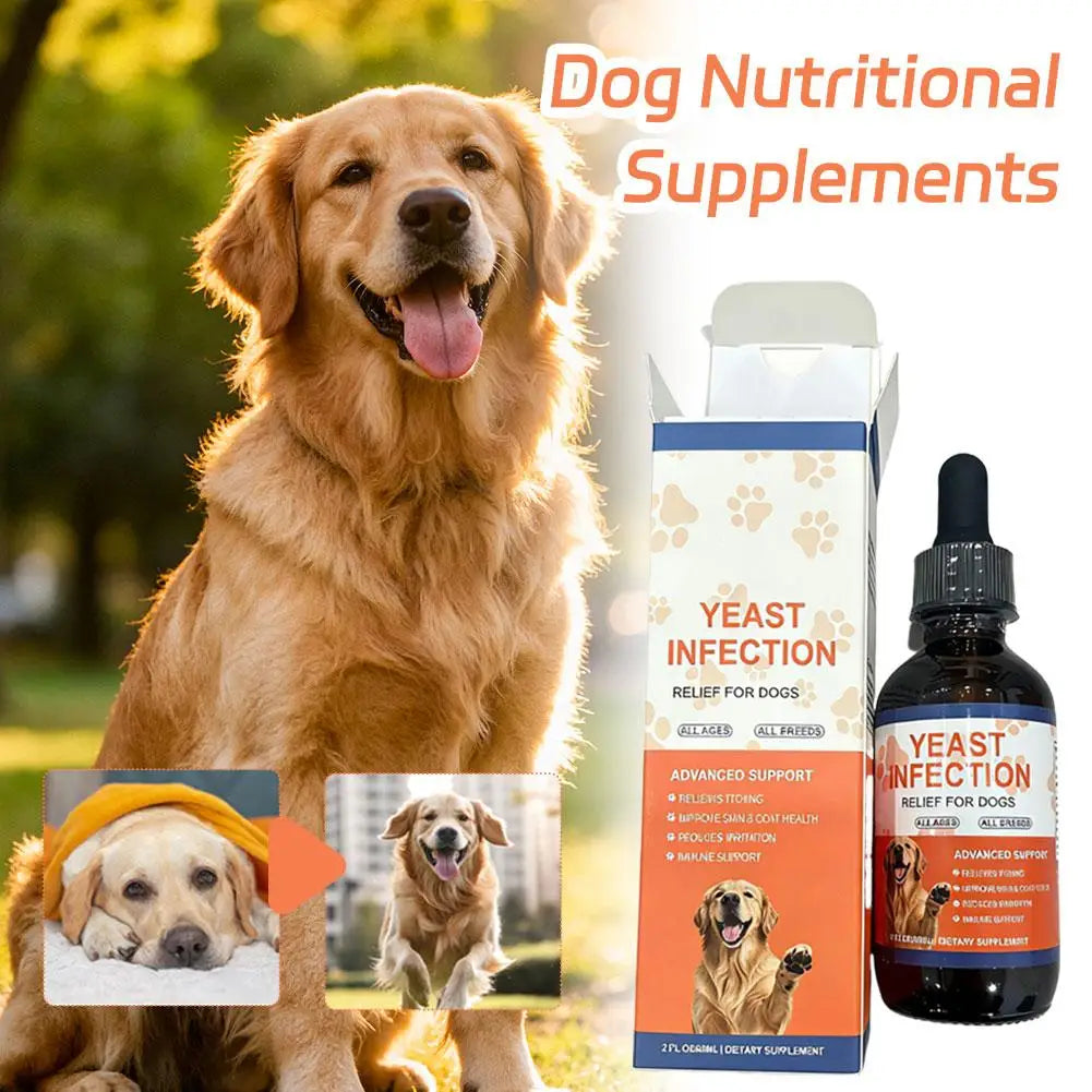 60ml Irritation Skin Pet Nutritional Supplement Antipruritic Fur Health Immune Support Yeast Infection Relief Drops For Dog Cat