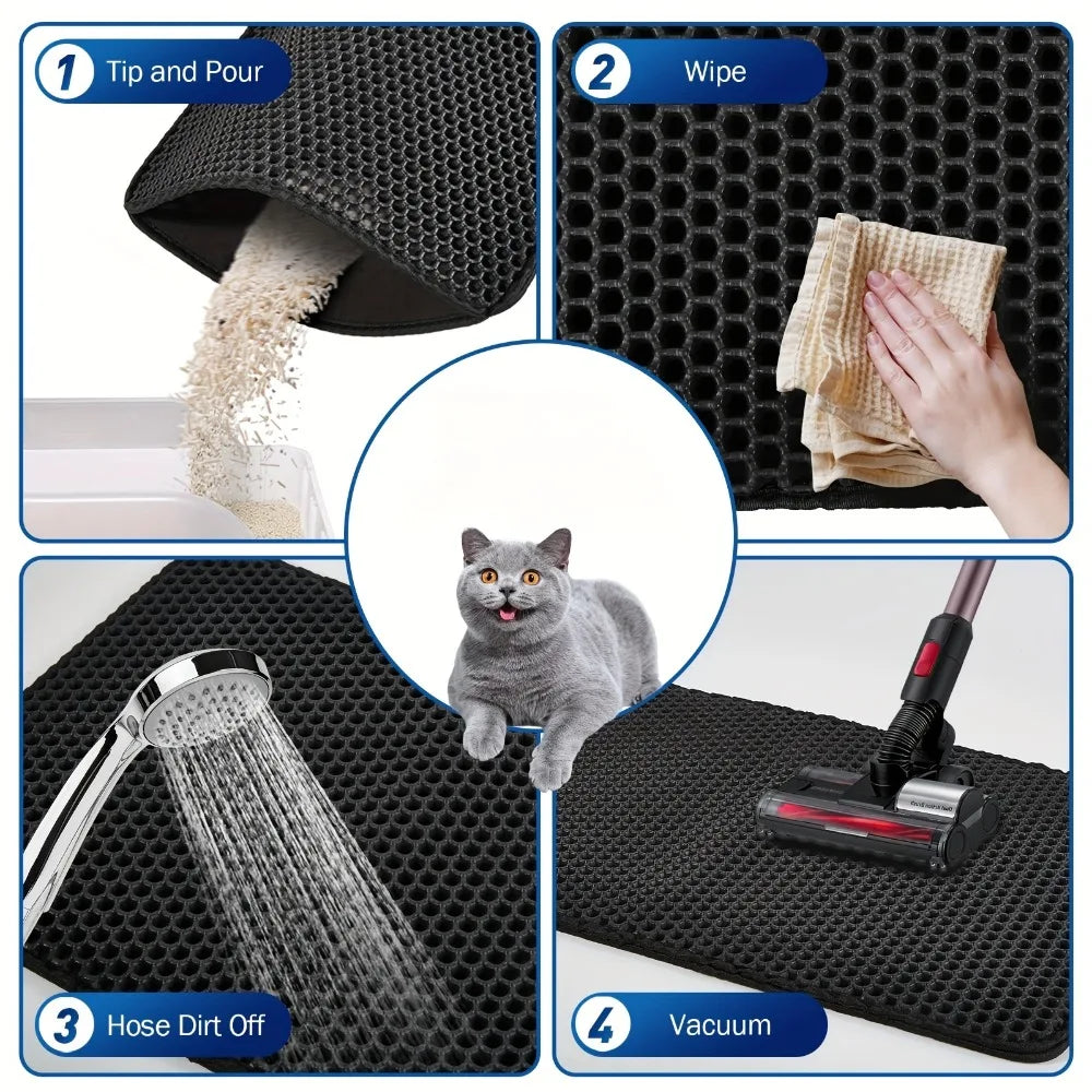 70x120cm Pet Cat Litter Mat Waterproof Double Layer Cat Litter Trapping Pet Litter Box Mat Clean Pad Products for Cats Accessori